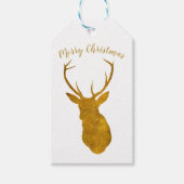 Merry Christmas faux gouden hert cadeau labels Cadeaulabel (Voorkant)