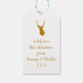 Merry Christmas faux gouden hert cadeau labels Cadeaulabel (Achterkant)