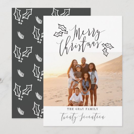 MERRY CHRISTMAS FEESTDAGENKAART (Voorkant / Achterkant)