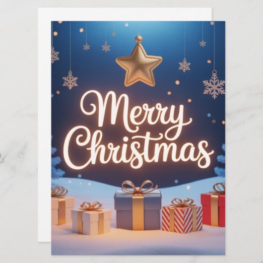 Merry Christmas Feestdagenkaart (Voorkant / Achterkant)