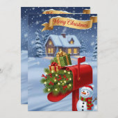 Merry Christmas Feestdagenkaart (Voorkant / Achterkant)