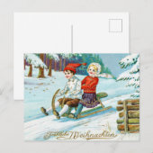 Merry christmas  feestdagenkaart (Voorkant / Achterkant)