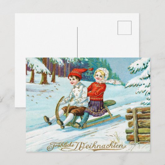 Merry christmas  feestdagenkaart (Voorkant / Achterkant)