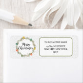 Merry Christmas Feestelijke Krans Holiday Label (Insitu)