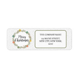 Merry Christmas Feestelijke Krans Holiday Label