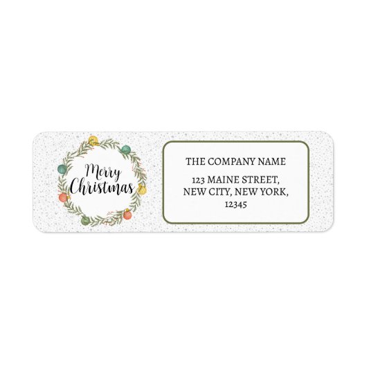 Merry Christmas Feestelijke Krans Holiday Label (Voorkant)