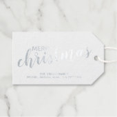 'Merry Christmas' Feestelijke Silver Foil Cadeau L Cadeaulabels (Voorkant (horizontaal))