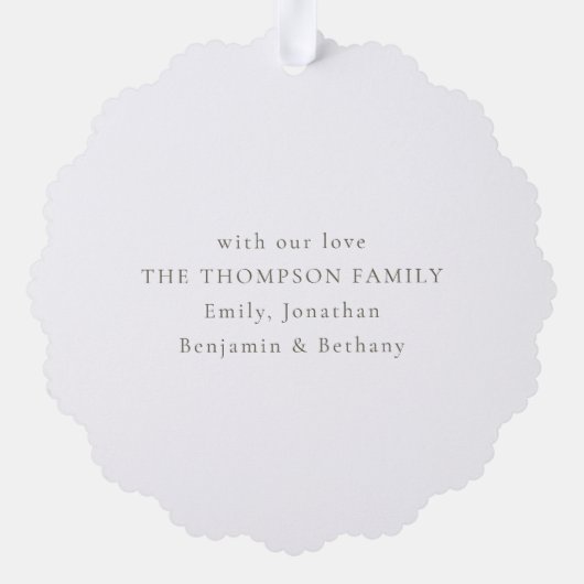 Merry Christmas Feestelijke Tree Sage Script Ornament Kaart (Achterkant)