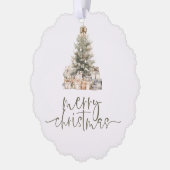 Merry Christmas Feestelijke Tree Sage Script Ornament Kaart (Links)