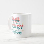 Merry Christmas Festive Bow Coffee Mug Koffiemok (Voorkant links)
