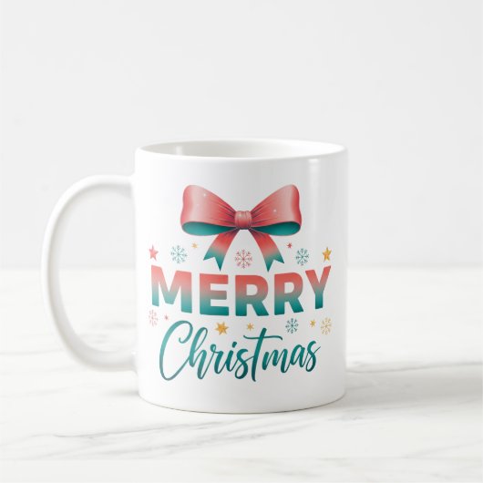 Merry Christmas Festive Bow Coffee Mug Koffiemok (Links)