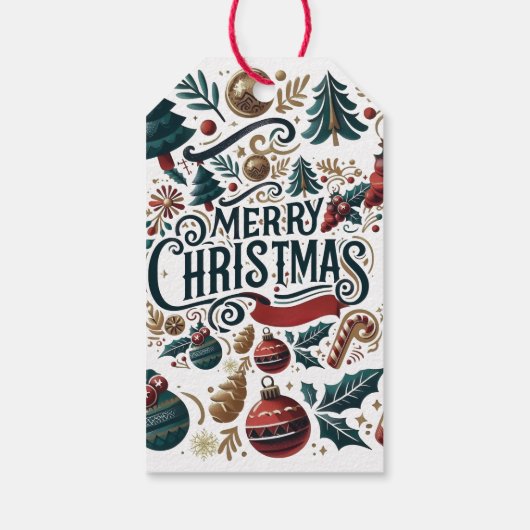 Merry Christmas Festive & Colorful Cadeaulabel (Achterkant)