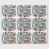 Merry Christmas Festive & Colorful Cadeaupapier (Vlak)