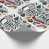Merry Christmas Festive & Colorful Cadeaupapier (Hoek)