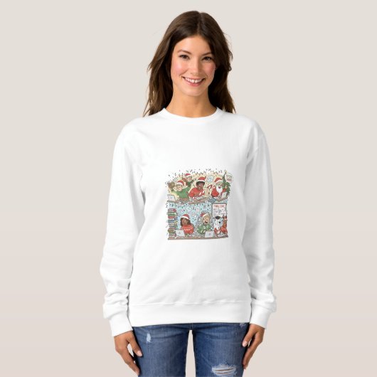 Merry Christmas Festive Gathering Sweatshirt - Div (Voorkant volledig)