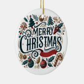 Merry Christmas Festive & Heartfelt  Keramisch Ornament (Rechts)