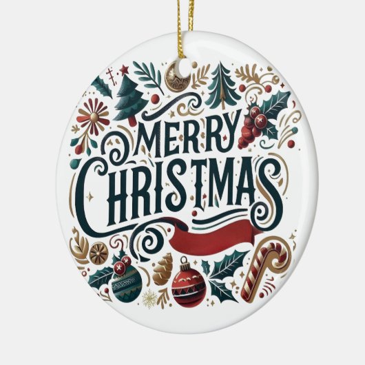 Merry Christmas Festive & Heartfelt  Keramisch Ornament (Links)