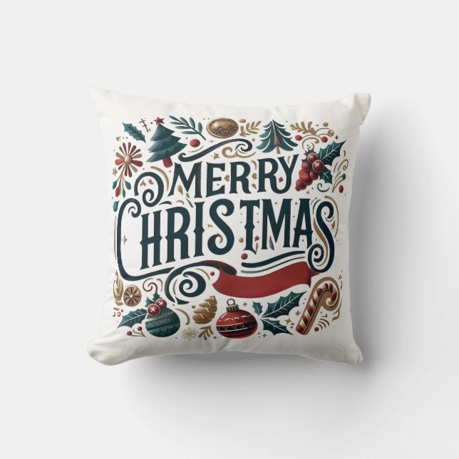 Merry Christmas Festive & Heartfelt  Kussen (Voorkant)
