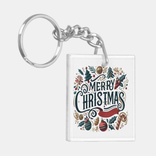 Merry Christmas Festive & Heartfelt  Sleutelhanger (Voorkant Links)