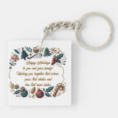 Merry Christmas Festive & Heartfelt  Sleutelhanger (Achterkant)