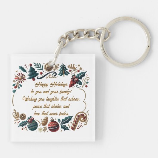 Merry Christmas Festive & Heartfelt  Sleutelhanger (Achterkant)