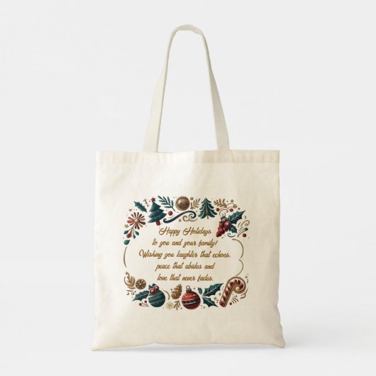 Merry Christmas Festive & Heartfelt  Tote Bag (Achterkant)