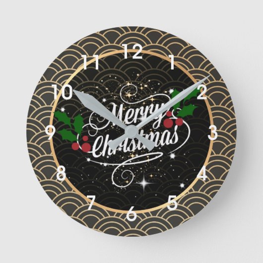 Merry Christmas, festive holiday design, Ronde Klok (Voorkant)