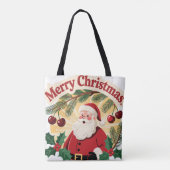 Merry Christmas Festive Holiday Design Tote Bag (Achterkant)