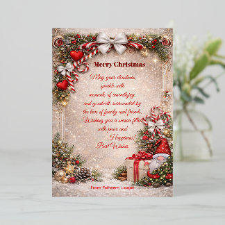 Merry Christmas Festive Holiday Greeting cards Folie Feestdagenkaart