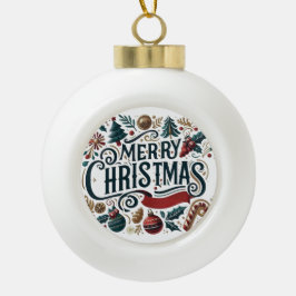 Merry Christmas Festive Keramische Bal Ornament