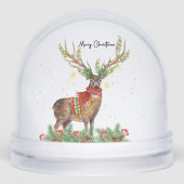 Merry Christmas Festive Reindeer Sneeuwbol (Voorkant)