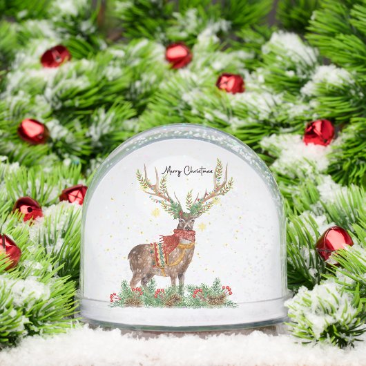 Merry Christmas Festive Reindeer Sneeuwbol (Kerstmis)