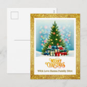 Merry Christmas | Festive Tree & Gifts Holiday Feestdagenkaart (Voorkant / Achterkant)