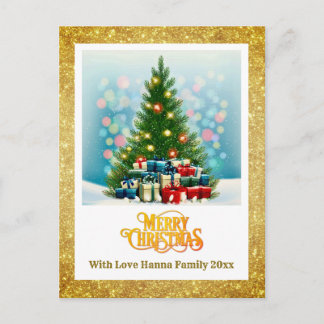 Merry Christmas | Festive Tree & Gifts Holiday Feestdagenkaart