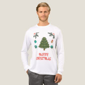 Merry Christmas – Festive Tree & Holiday Ornaments Tri-Blend Shirt (Voorkant)
