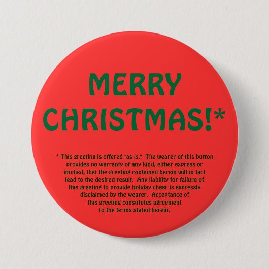 MERRY CHRISTMAS!* (fijne afdruk) Ronde Button 7,6 Cm (Voorkant)