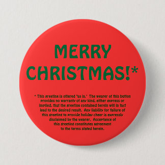 MERRY CHRISTMAS!* (fijne afdruk) Ronde Button 7,6 Cm