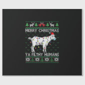 Merry Christmas Filthy Humans Goat Ugly Christmas Cadeaupapier (Vlak)