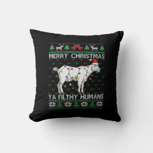 Merry Christmas Filthy Humans Goat Ugly Christmas Kussen