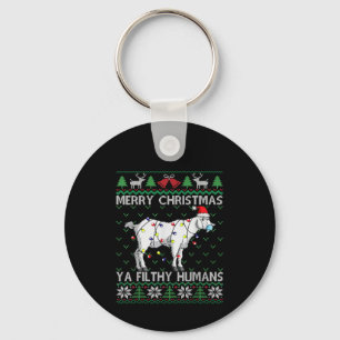Merry Christmas Filthy Humans Goat Ugly Christmas Sleutelhanger