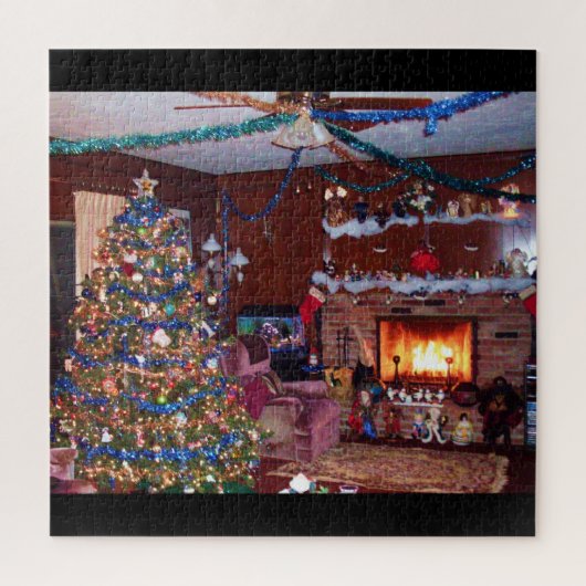 MERRY CHRISTMAS, FIREPLACE JIGSAW PUZZLE LEGPUZZEL (Verticaal)