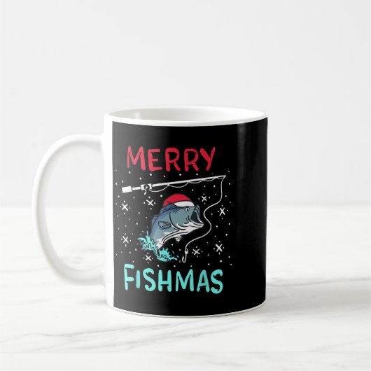 Merry Christmas Fishmas Funny Fishing Fish Gift Pr Koffiemok (Links)