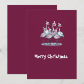 Merry Christmas Flamingo Feestdagenkaart (Voorkant / Achterkant)