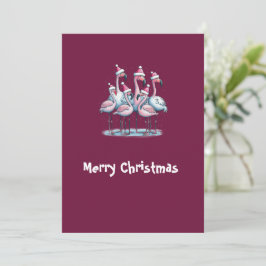 Merry Christmas Flamingo  Feestdagenkaart