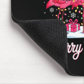 Merry Christmas Flamingo Lights Santa Hat Snow Xma Muismat (Hoek)