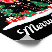 Merry Christmas Flamingo Santa Hat Christmas Light Poster (Hoek)