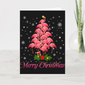 Merry Christmas Flamingo Snowflake Tree Xmas Men W Kaart (Voorkant)