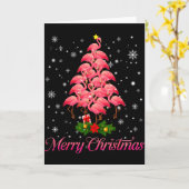Merry Christmas Flamingo Snowflake Tree Xmas Men W Kaart (Gele Bloem)