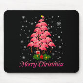 Merry Christmas Flamingo Snowflake Tree Xmas Men W Muismat (Voorkant)