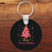 Merry Christmas Flamingo Snowflake Tree Xmas Men W Sleutelhanger (Voorkant)